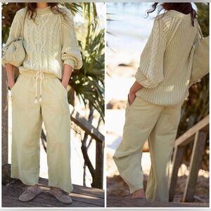We The Free Easy Peasy Pull On Cord Jeans in Frozen Dew - Green